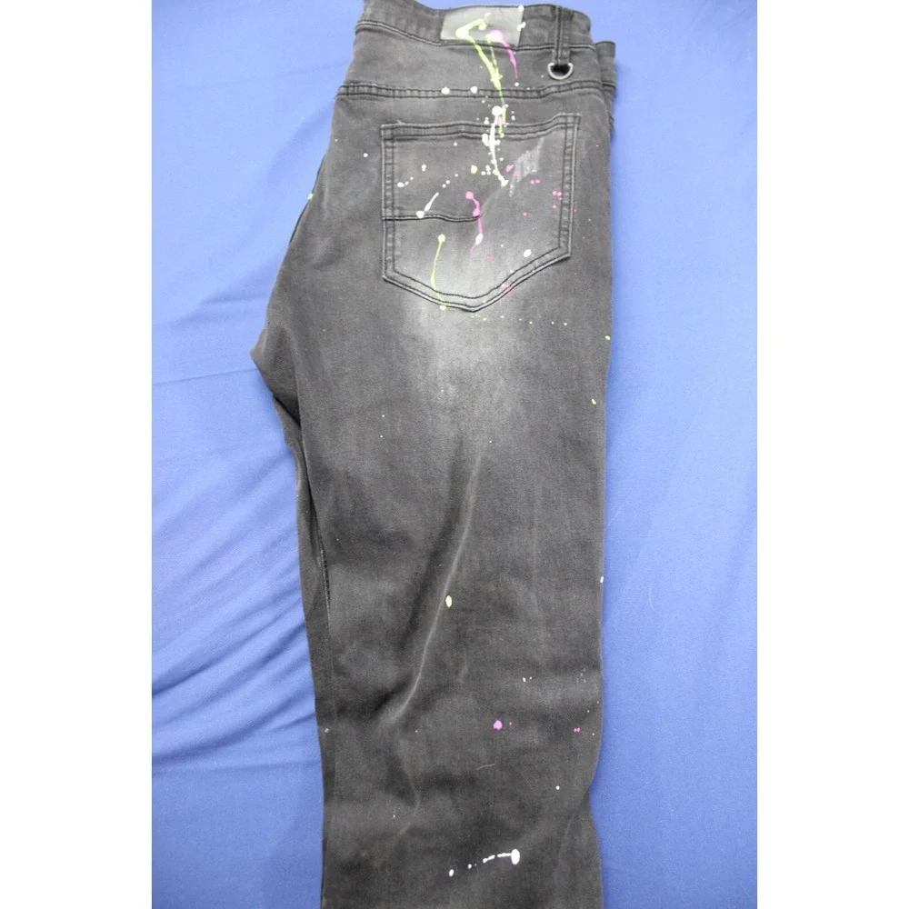 KDNK Jeans Black Size 32X32‎ Paint Splattered Cotton